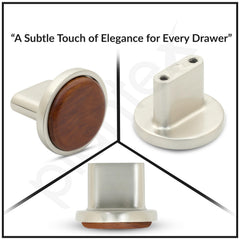 Plantex Knobs for Drawer/Round Drawer Knobs/Knobs for Cabinets/Pull-Push Knobs for Kitchen/Bedroom Drawer - Pack of 2 (Small, Satin & Wood)-4