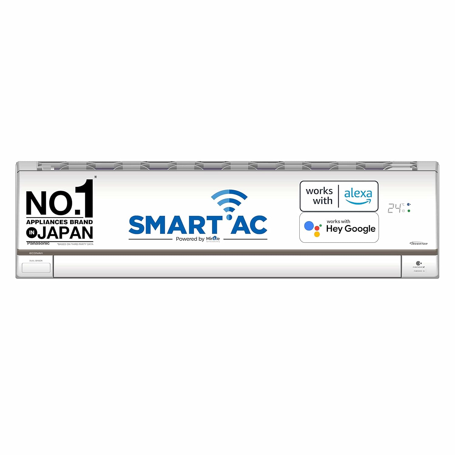 Panasonic 1 Ton 5 Star Wi-Fi Inverter Smart Split AC (Copper, 7 in 1 Convertible with additional AI Mode, 4 Way Swing, nanoe-X Air Purification Technology, CS/CU-HU12ZKYF, White)