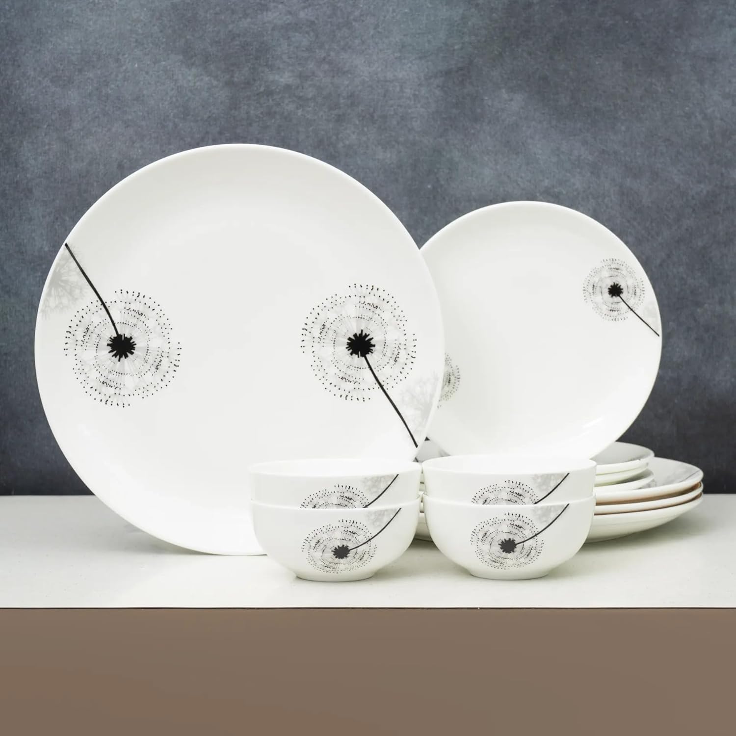 Clay Craft Fine Ceramic Eco2 Dinner Set (Set of 12), for Family of 4, Dinner Set Ceramic, Crockery Set, Dining Set for Dinner, Crockery Set for Gift, Kitchen Set for Home, Daily Use Crockery Set