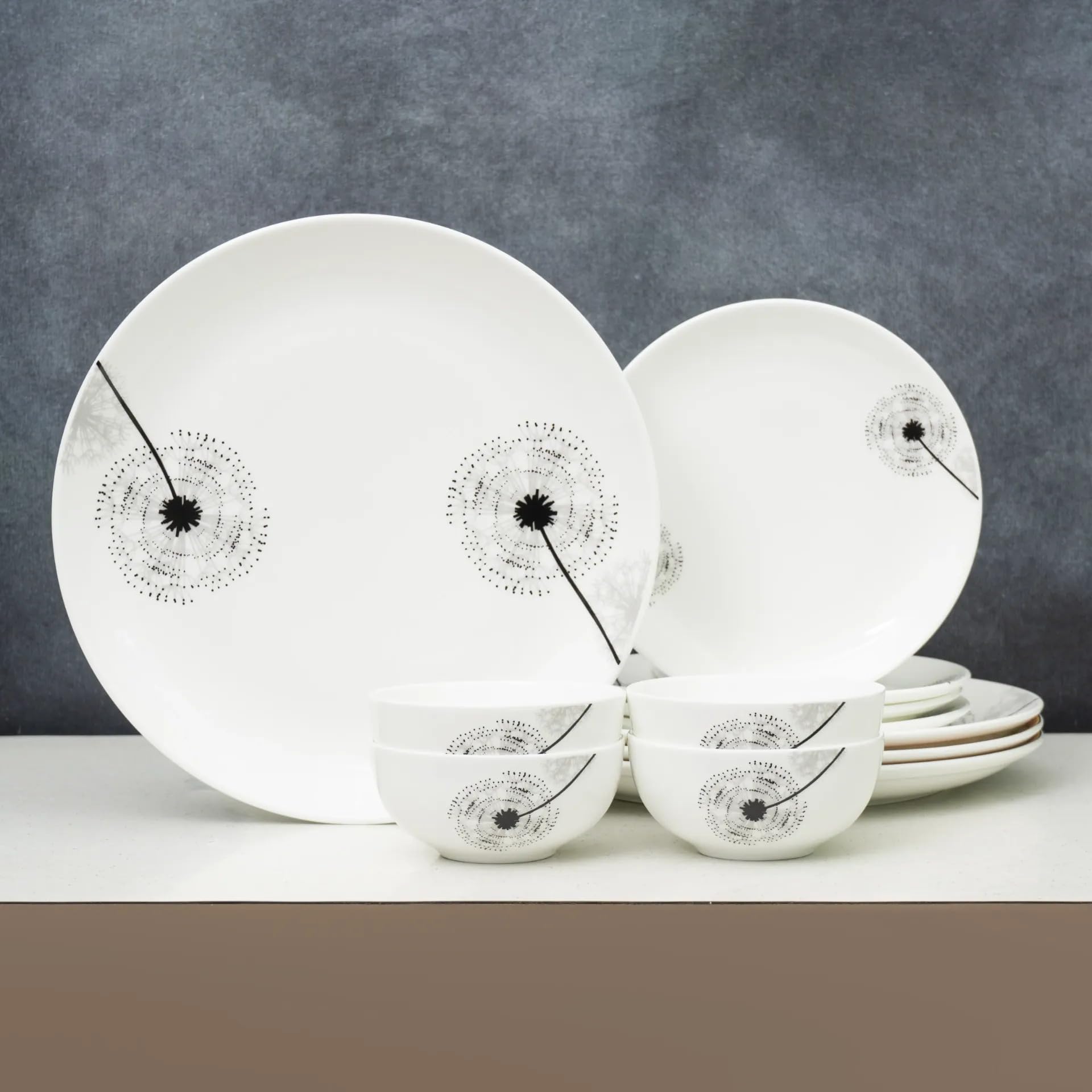 Clay Craft Fine Ceramic Eco Dinner Set, Enchanting Gold, for Family of 4, Dinner Set Ceramic, Crockery Set, Dining Set for Dinner, Crockery Set for Gift, Kitchen Set (ECO1, 12 Pieces)