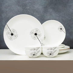 Clay Craft Fine Ceramic Eco Dinner Set, Enchanting Gold, for Family of 4, Dinner Set Ceramic, Crockery Set, Dining Set for Dinner, Crockery Set for Gift, Kitchen Set (ECO6, 12 Pieces)