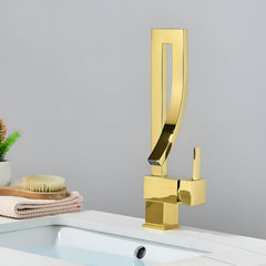 Plantex Brass Wash Basin Tap/Pillar Tap for Wash Basin/Sink Tap for Kitchen Basin with Hot and Cold Connection Pipes -(Gold)-1