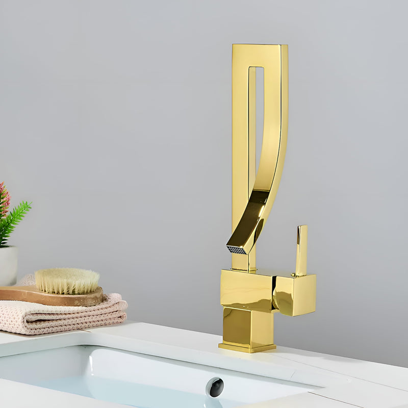 Plantex Brass Wash Basin Tap/Pillar Tap for Wash Basin/Sink Tap for Kitchen Basin with Hot and Cold Connection Pipes -(Gold)-1