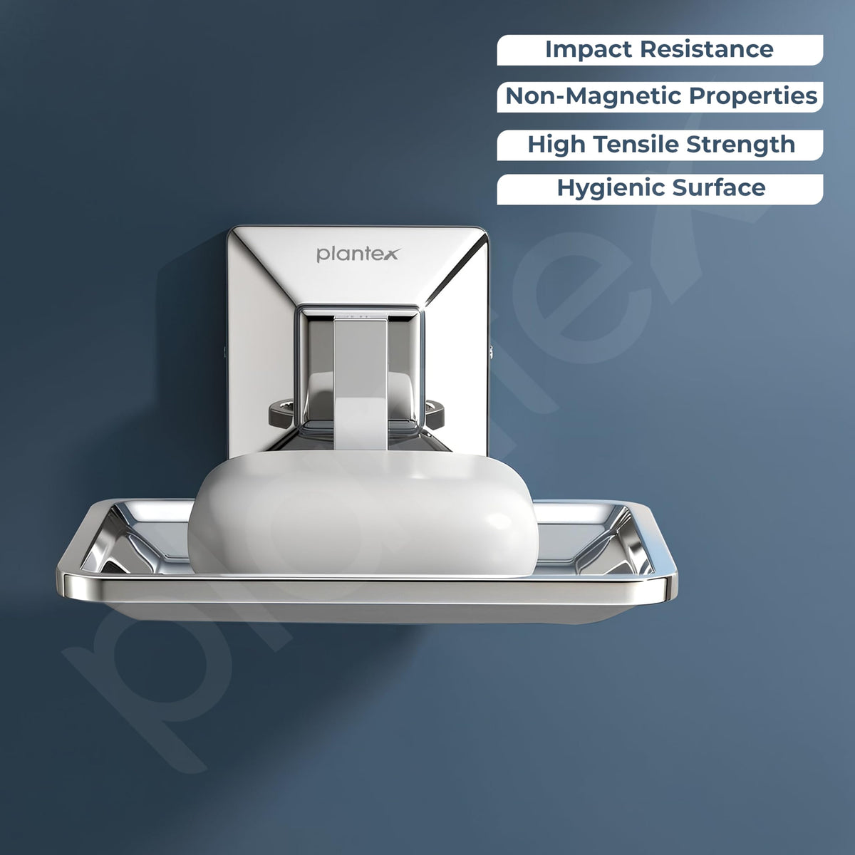 Plantex 304 Grade Stainless Steel Soap Holder for Bathroom/Soap Dish/Soap Stand/Bathroom Accessories - Squaro (Chrome)-6