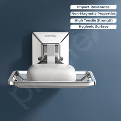 Plantex 304 Grade Stainless Steel Soap Holder for Bathroom/Soap Dish/Soap Stand/Bathroom Accessories - Squaro (Chrome)-6