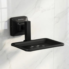 Plantex 304 Grade Stainless Steel Soap Holder for Bathroom/Soap Dish/Soap Stand/Bathroom Accessories - Squaro (Black)-1