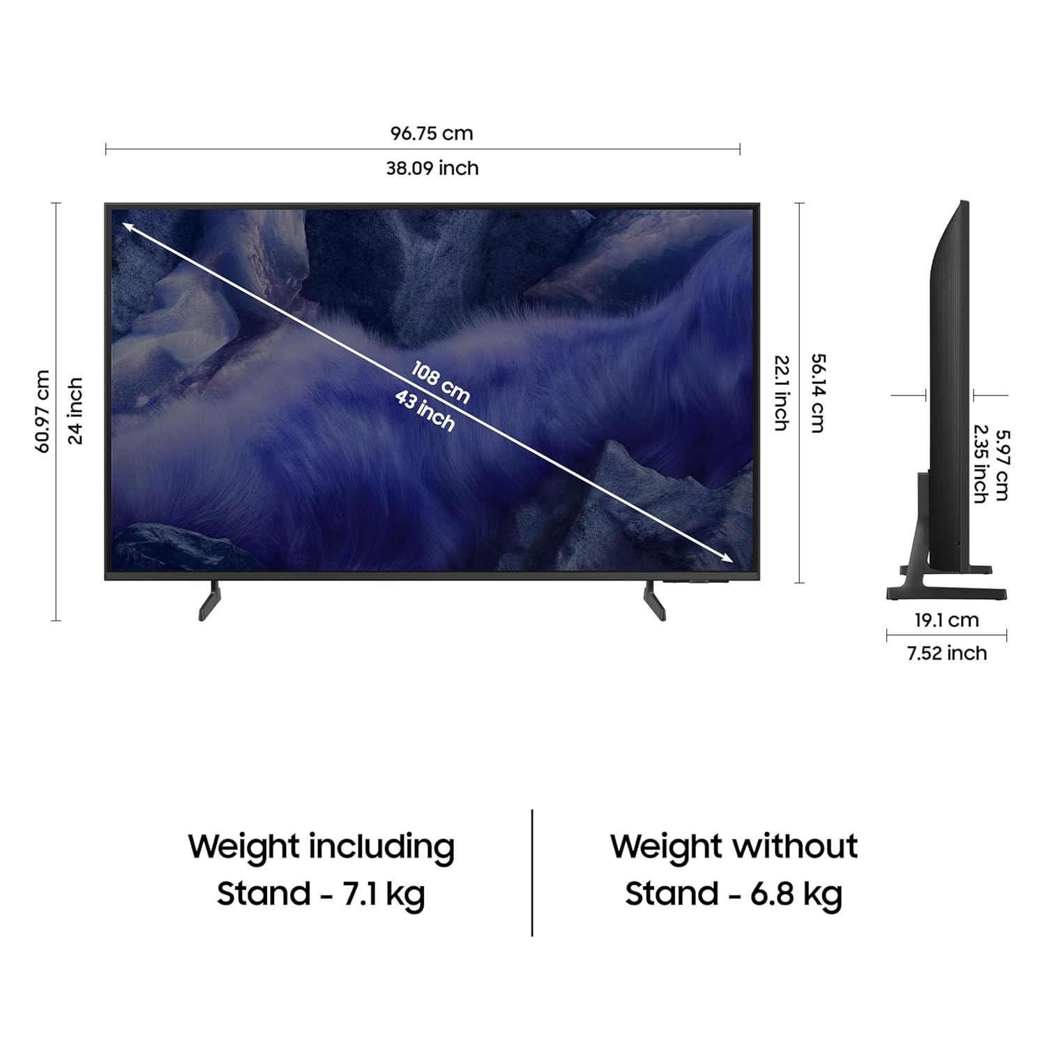 Samsung 108 cm (43 inches) Vision AI 4K Ultra HD Smart QLED TV QA43QEF1AULXL