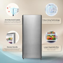 Haier 190 L 2 Star Direct Cool Single Door Refrigerator with Fast Ice Making, Easy Clean Back, Large Vegetable Box (HED-202TMSA-N, Moon Silver, 2026)-2