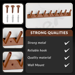 Plantex Wall Hooks for Hanging Cloth/Stainless Steel Towel Hangers/Bathroom Robe Hooks/Door Hangers/Square Wall Hook/Hook Rail for Hanging Keys - 8 Hooks (Pack of 2, PVD Rose Gold)-6