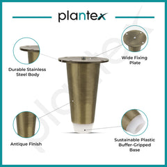 Plantex Heavy Duty Stainless Steel 4 inch Sofa Leg/Bed Furniture Leg Pair for Home/Furniture Legs for Table/Support Legs/Sofa Furniture Leg (Brass Antique) Set of 10 Pcs-4