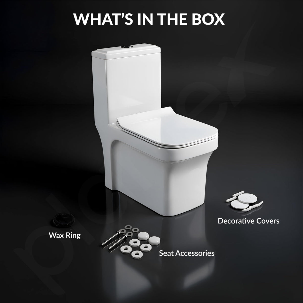 Plantex Commode for Toilet/One Piece Western Toilet with Rim Wash-Down Flush/Ceramic One Piece Commode with Soft Closing Toilet Seat - S Trap - (Lunar, White)-4