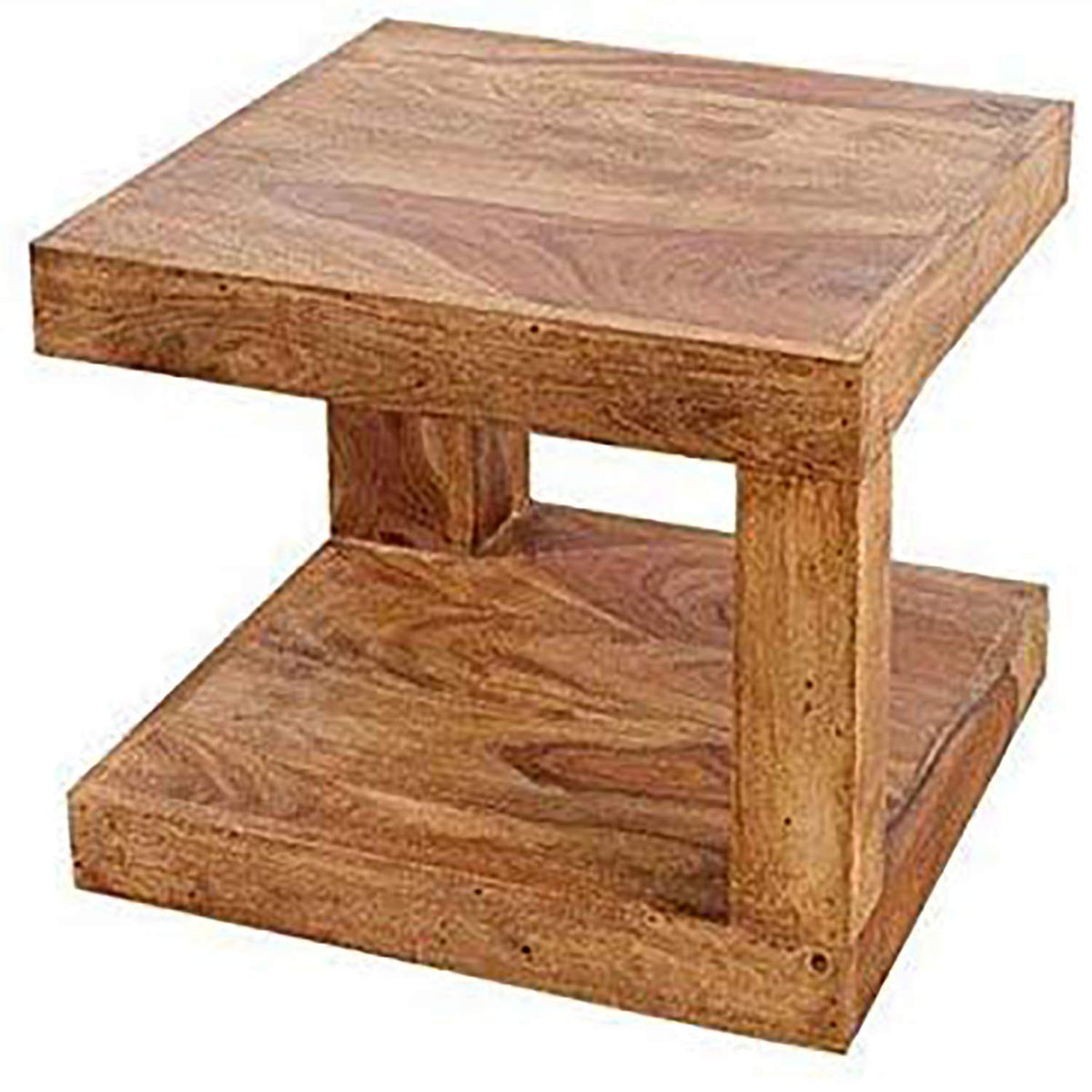 Sheesham Wood Walnut Finish Coffee Center Table for Living Room (45 x 45 x 40 cm, Brown)
