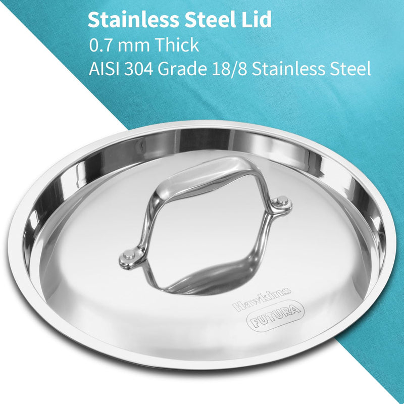 Hawkins Pro 1.5 Litre Sauce Pan, Tri-Ply Stainless Steel Tea Pan/Milk Pan with Stainless Steel Lid, Silver (PSSP15S)
