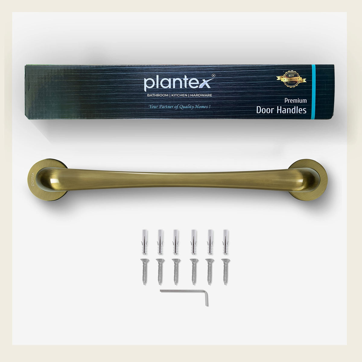 Plantex Polo 14 inches Door Handle for Main Door/Handle for Glass Door/Wooden/Push and Pull Operations/3 Years Warranty (Rich Brass Antique - Big)-5