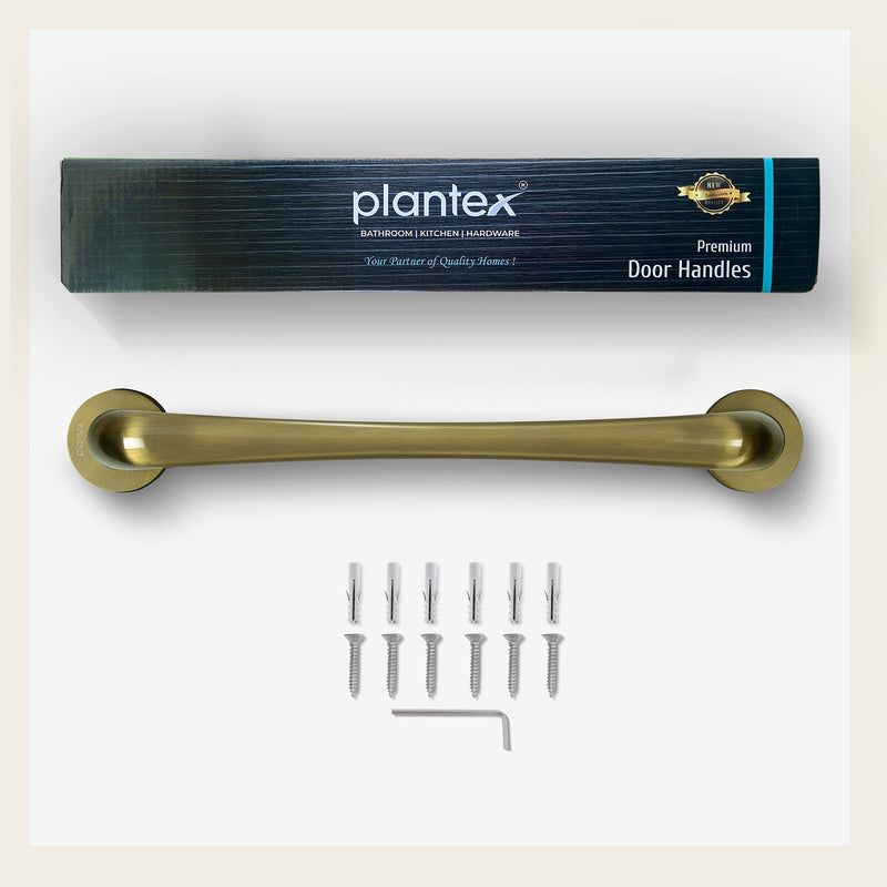 Plantex Polo 14 inches Door Handle for Main Door/Handle for Glass Door/Wooden/Push and Pull Operations/3 Years Warranty (Rich Brass Antique - Big)-5