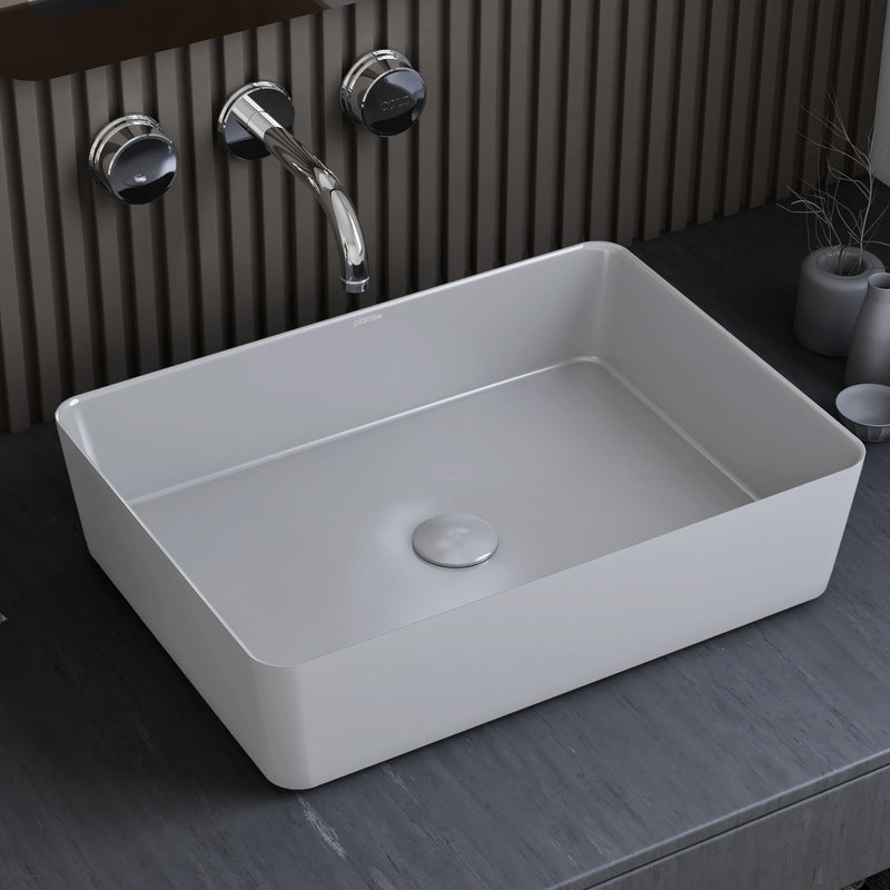 Plantex Melamine Wash Basin/Basin for Bathroom/Tabletop Wash Basin/Restaurants/Office (Grey, 18 x 13 x 4.5 Inch)-1