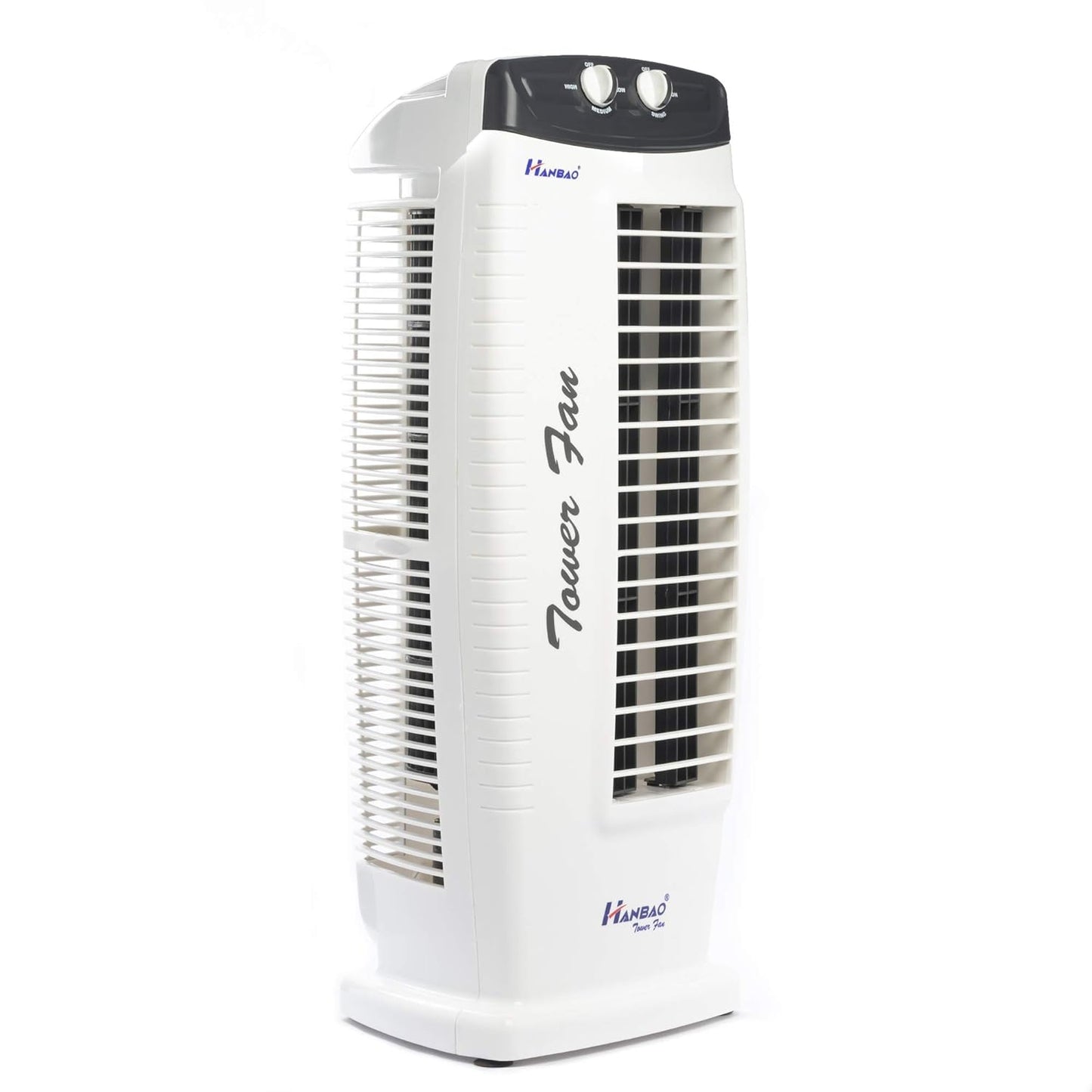 HANBAO high speed Tower Fan with TOP safety motor, 3 Speed - 2 Way Air Deflection, High air throw, REGULAR, 12 months warranty