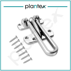 Plantex Heavy Duty Swing Bar Lock/Door Safety Guard with High Security Auxiliary Lock for Home/Office/Hotel (SH-42, Silver, Chrome Finish)-4