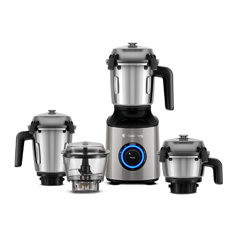 Atomberg Zenova Fresh Juicer Mixer Grinder | Coarse Mode for Silbatta-like Texture | Intelligent BLDC Motor | Safety Features | 4 Jars including Chopper & Juicer Jar | Hands-Free Operation | Black