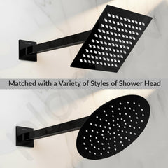 Plantex 14-Inch Shower Arm for Overhead Shower/Stainless Steel Shower Pipe/Wall Mount Bathroom Fitting with 1⁄2-Inch Thread - Pack of 1 (Black) (Model APS-1343)-5
