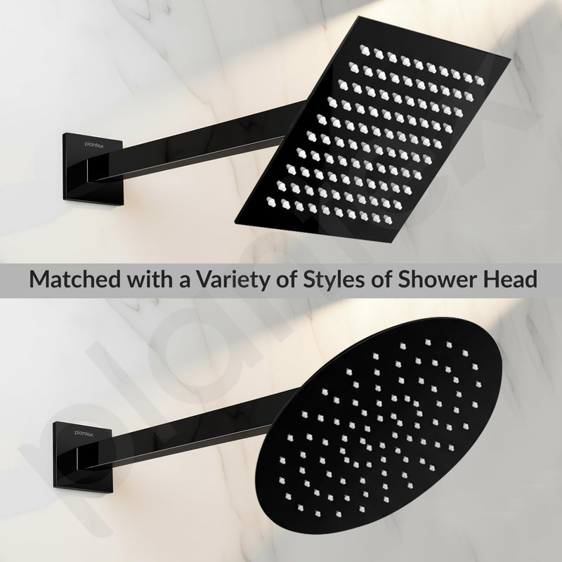 Plantex 14-Inch Shower Arm for Overhead Shower/Stainless Steel Shower Pipe/Wall Mount Bathroom Fitting with 1⁄2-Inch Thread - Pack of 1 (Black) (Model APS-1343)-5