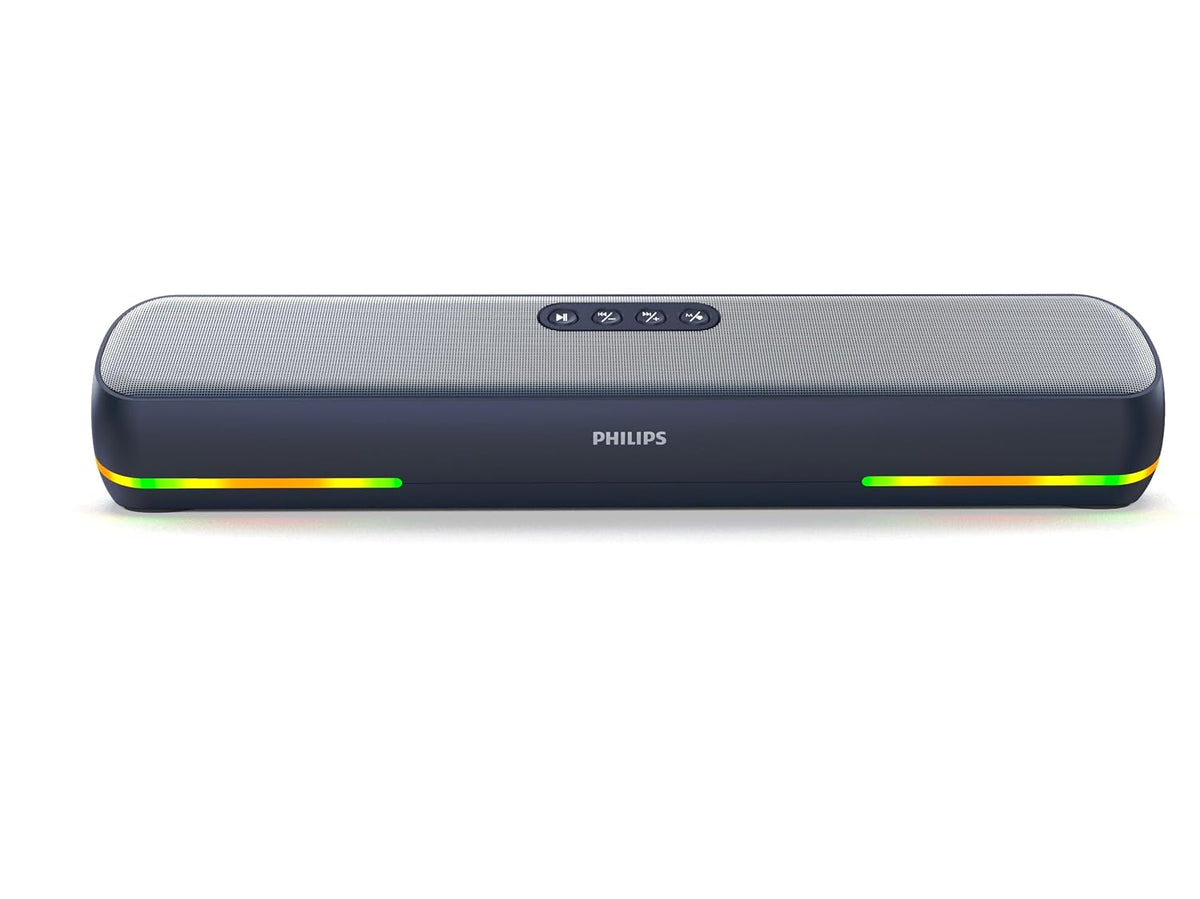 Philips SPA4124BL/94 Wireless Bluetooth Speaker, 20W, 8H Playtime, Bluetooth 5.1, TWS Mode, RGB Light