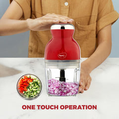 Pigeon Rapid Electric Chopper 300ml, Portable with 4 Stainless Steel Blades for Effortlessly Chopping Vegetables and Fru