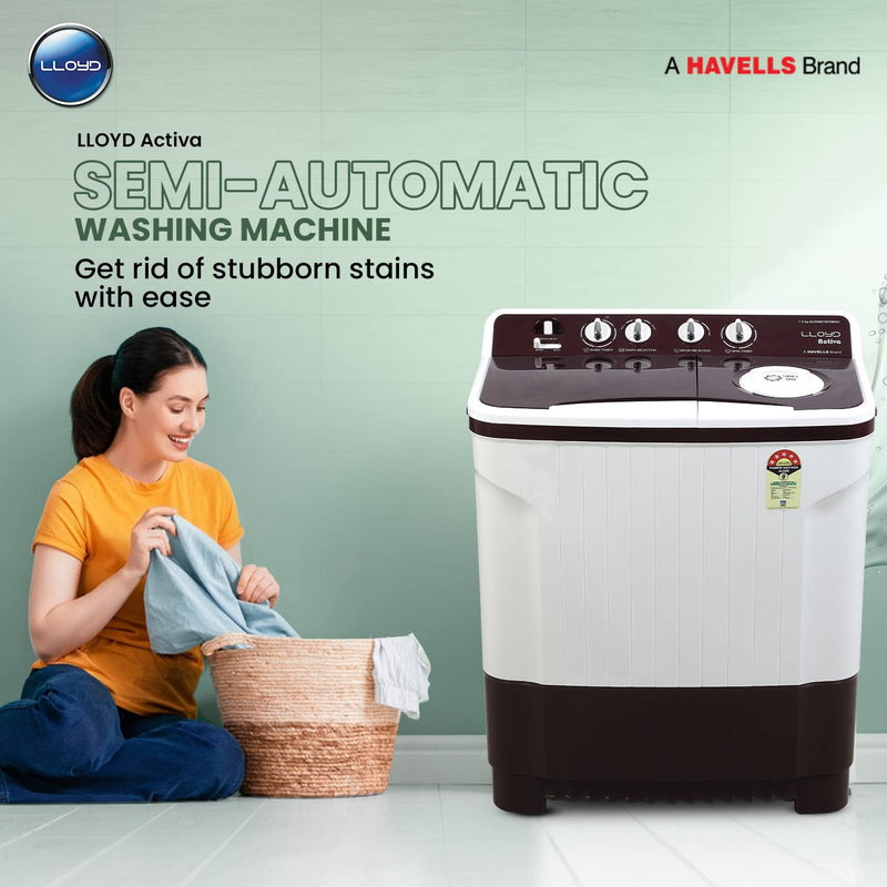 Lloyd 7.5 kg 5 Star Semi Automatic Top Load Washing Machine (GLWMS75DDMAC)-1