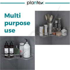 Plantex Stainless Steel Bathroom Corner Shelf for Wall/Bathroom Organiser Without Drill/Self Adhesive Bathroom Shelf- Pack of 1 (Chrome)-5
