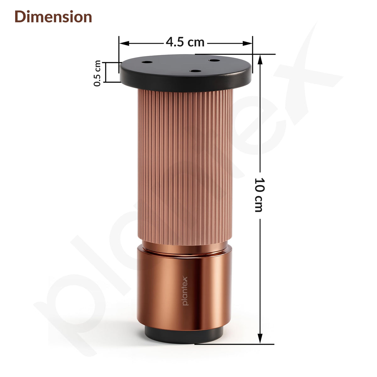 Plantex 4 Inch Sofa Leg for Bed Furniture/Aluminium Sofa Leg for Table/Support Legs/Furniture Leg - Pair of 2 (4 Piece) (DTS-77,Rose Gold)-3