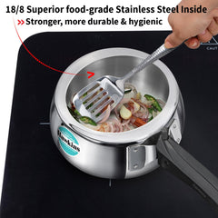 Hawkins 1.5 Litre Triply Contura Induction Pressure Cooker, Triply Stainless Steel, Contura shaped, Silver (SSTCO15)