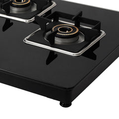 Faber 3 Burner Auto-Ignition Cooktop|NiOS AUTO 3BB BK|Battery Operated|Metal Knobs|Brass Burners|Cast Iron Pan Support|B