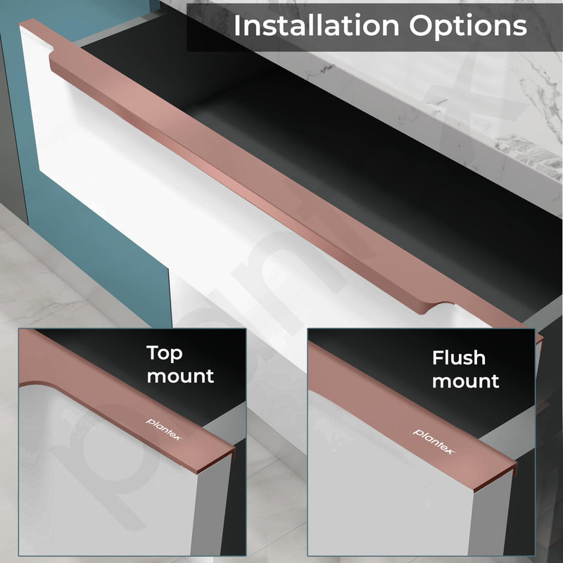 Plantex Profile Handle for Kitchen Cabinet/34 Inch Aluminium Drawer Profile Handle/Wardrobe Pull Handle for Home/Office/Hotel - Pack of 3 (Rose Gold) (Model APS-PF-1004)-5