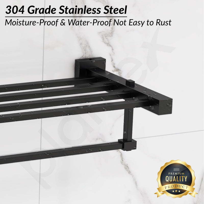 Plantex 304 Grade Stainless Steel 24 inch Towel Rack/Towel Hanger for Bathroom/Towel Rod/Towel Bar/Bathroom Accessories - Splash (Black)-3