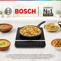 Bosch TrueSafe 2100W Ultra-Sleek Induction Cooktop with Touch Panel, Black