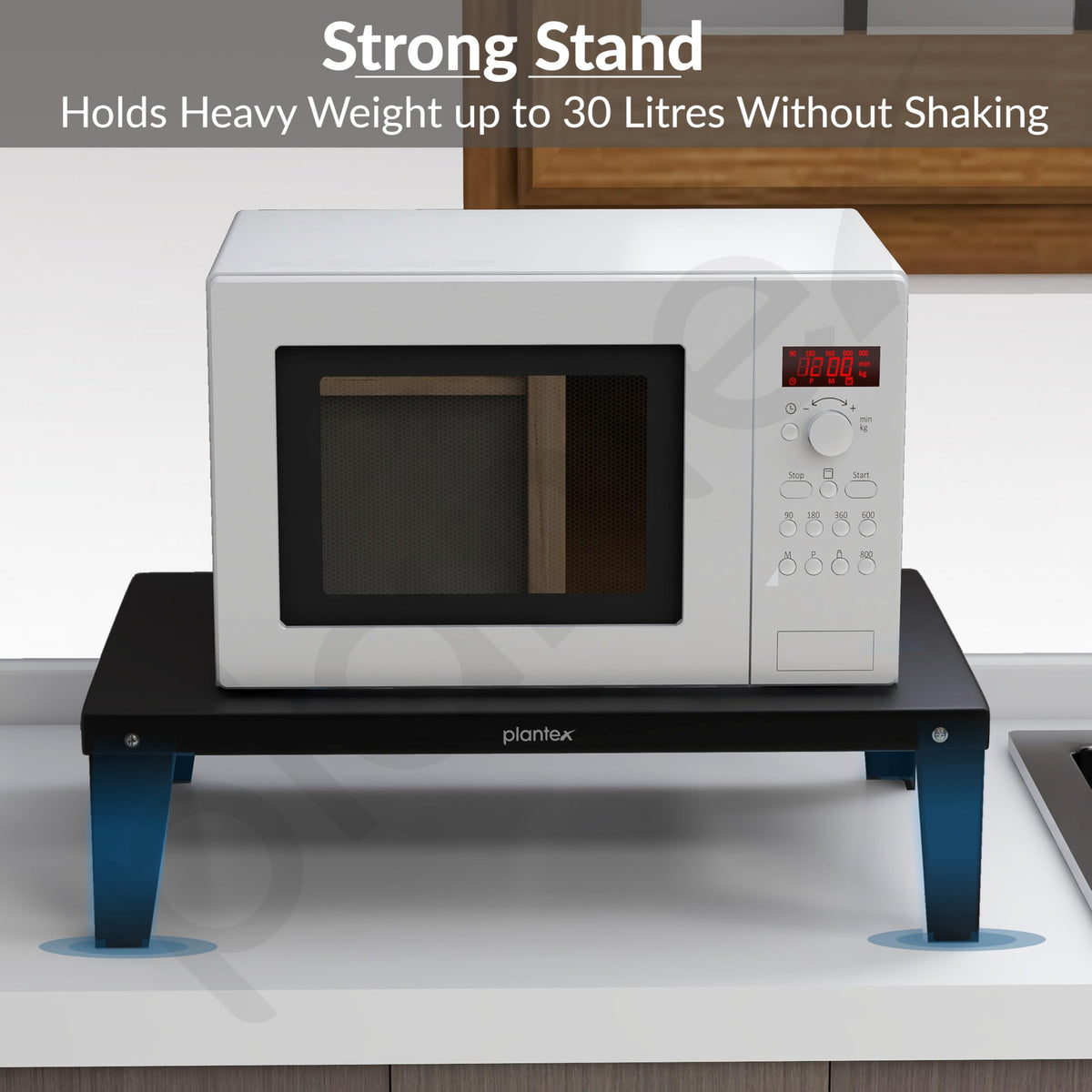 Plantex Metal Oven Stand/Microwave Stand for Kitchen Platform/Easy to Screw-Fit & Assemble OTG Rack/Kitchen Storage Shelf Metal (Black)-5