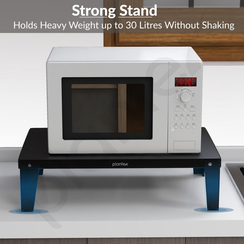 Plantex Metal Oven Stand/Microwave Stand for Kitchen Platform/Easy to Screw-Fit & Assemble OTG Rack/Kitchen Storage Shelf Metal (Black)-5