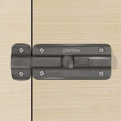 Plantex Premium Heavy Duty Door Stopper/Door Lock Latch for Home and Office Doors/Baby Latch - Pack of 3 (Satin Black-Matt)-2