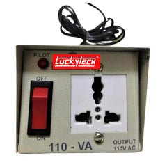 220V to 110V Stepdown Lucky Tech® Voltage Converter 100W USA to India Universal 3 Pin Input Plug (Wave Form) (100 Watt)