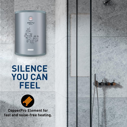 Usha Misty 6 Ltr 2000-Watt 5 Star Storage Water Heater (Grey Magnolia) With Pipes & Free Installation