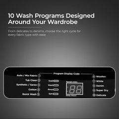 Midea 9 Kg 5 Star, Self Clean Drum Technology, Fully Automatic Top Load Washing Machine with Inbuilt Heater, 10 Wash Programs (MWMTL090FP1GHMB, Metal Body Mid Black)