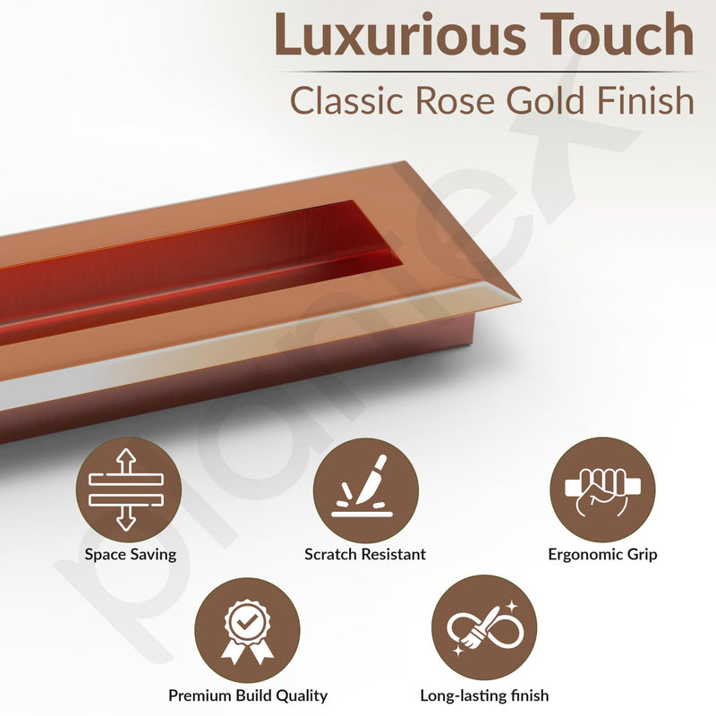 Plantex Sliding Door Handle/Concealed Handle for Sliding Door/96mm Concealed Handle for Wardrobe/Kitchen Cabinet - Pack of 1 (Rose Gold) (Model APS-DTC-3900)-3