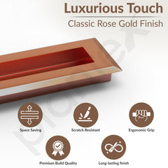 Plantex Sliding Door Handle/Concealed Handle for Sliding Door/96mm Concealed Handle for Wardrobe/Kitchen Cabinet - Pack of 4 (Rose Gold) (Model APS-DTC-3900)-3