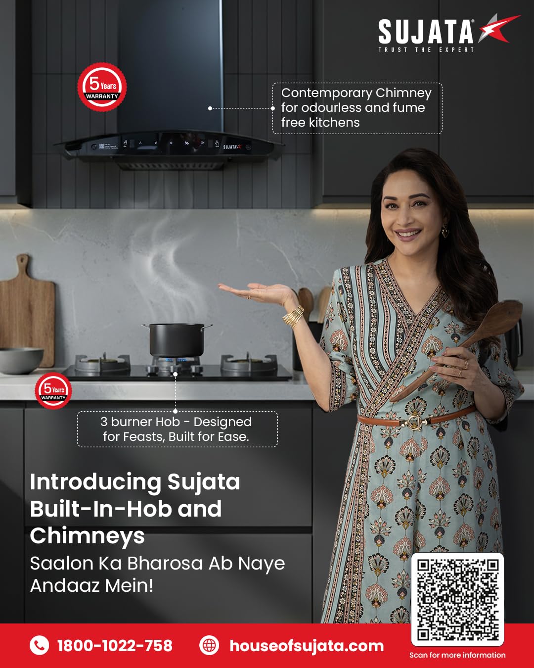 Sujata 3 Burner Gas Stove Glass Top | 5 Years Warranty | Auto Ignition Gas Stove 3 Burner, CookTop cum Hob Top 3 Burners, LPG & PNG Compatible, Brass Burner (Palladium FFD Auto Ignition - Black)