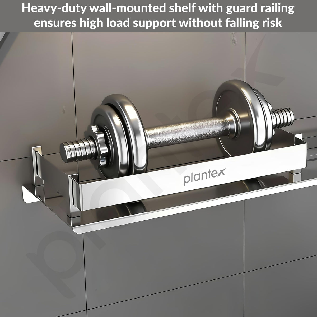 Plantex Stainless Steel Shelf for Bathroom/2in1 Multipurpose Bathroom Shelf with Soap Dish/Holder/Bathroom Organiser (15x5 Inches) Pack of 2-6