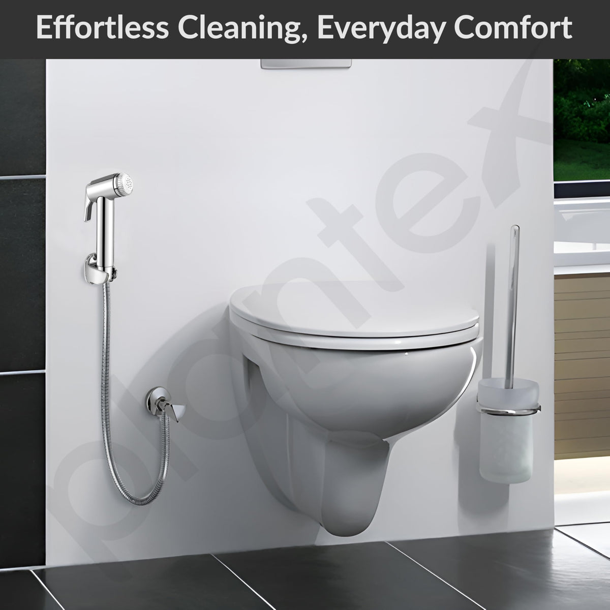 Plantex Jet Spray for Toilet/ABS Health Faucet with 1 Meter Shower Hose Pipe and Wall Hook/Health Faucet Set for Bathroom/Hand Gun for Toilet - (Jecquar, Chrome)-4