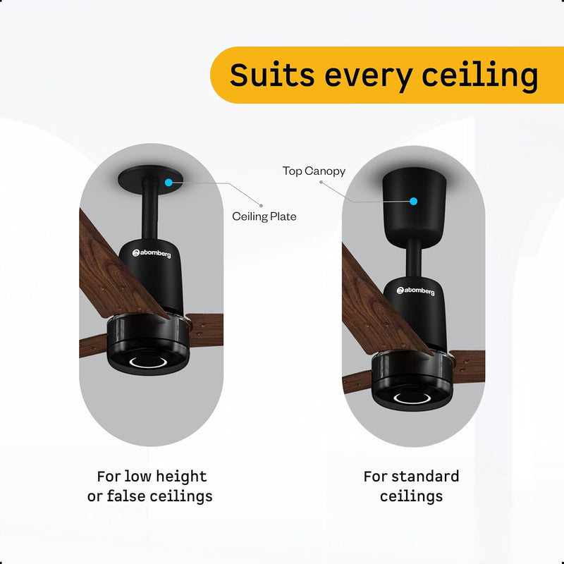 atomberg Renesa Elite Smart 1200mm Voice Enabled BLDC Ceiling Fan with Remote Control | BEE 5 star | High Air Delivery with Moonbeam LED Light | Designer Fan | 5 Year Warranty | Earth Brown