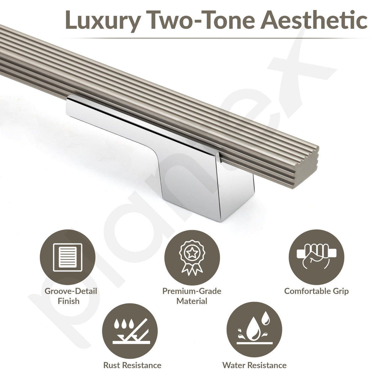Plantex Cabinet Handle/160mm Handle for Cabinet/Door Pull-Push Handle for Home/Office/Hotel - Pack of 1 (Satin White & Chrome)-2