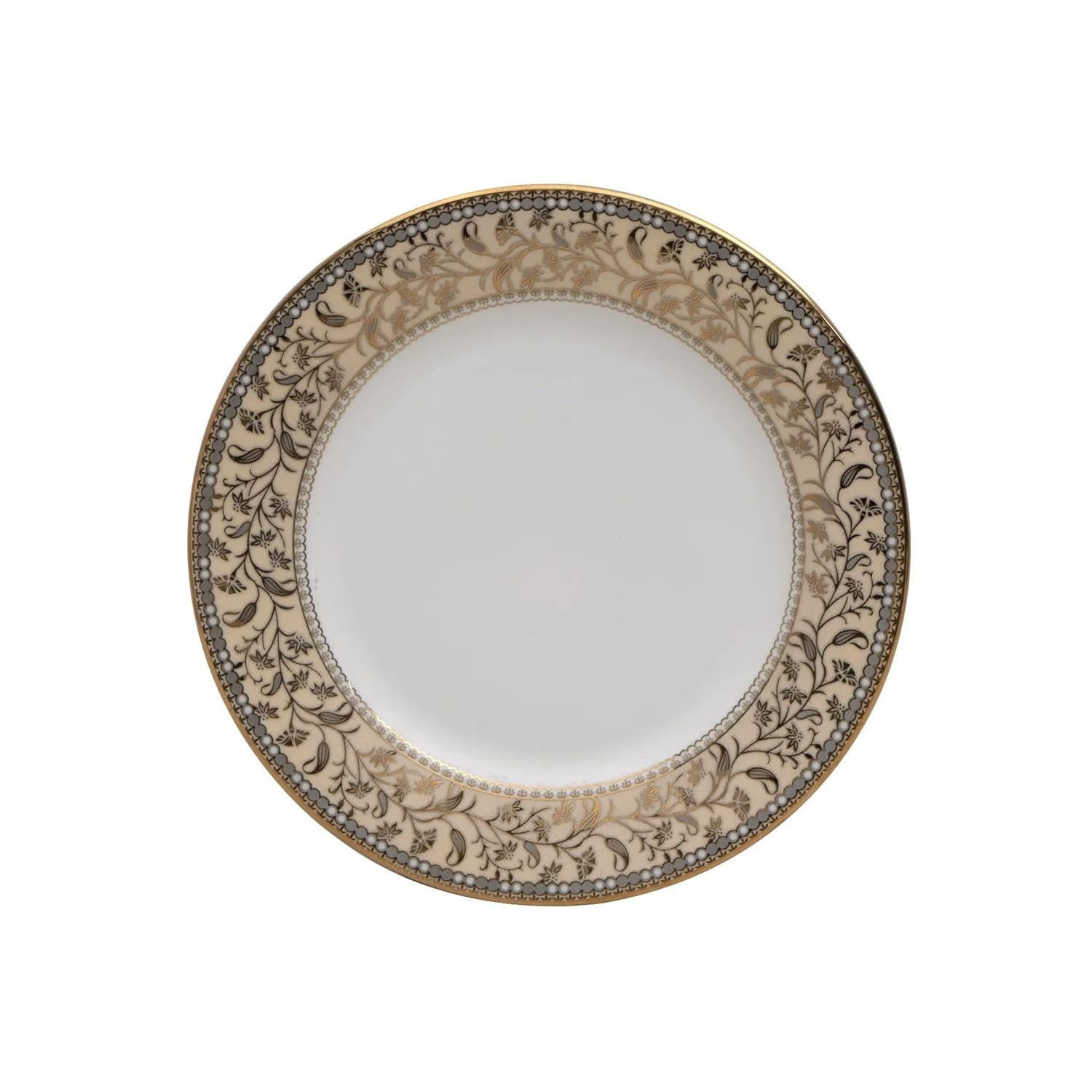 Clay Craft Fine Ceramic Ebony Dinner Set, Enchanting Gold, for Family of 4, Dinner Set Ceramic, Crockery Set, Dining Set for Dinner, Crockery Set for Gift, Kitchen Set (16 Pieces, E649)