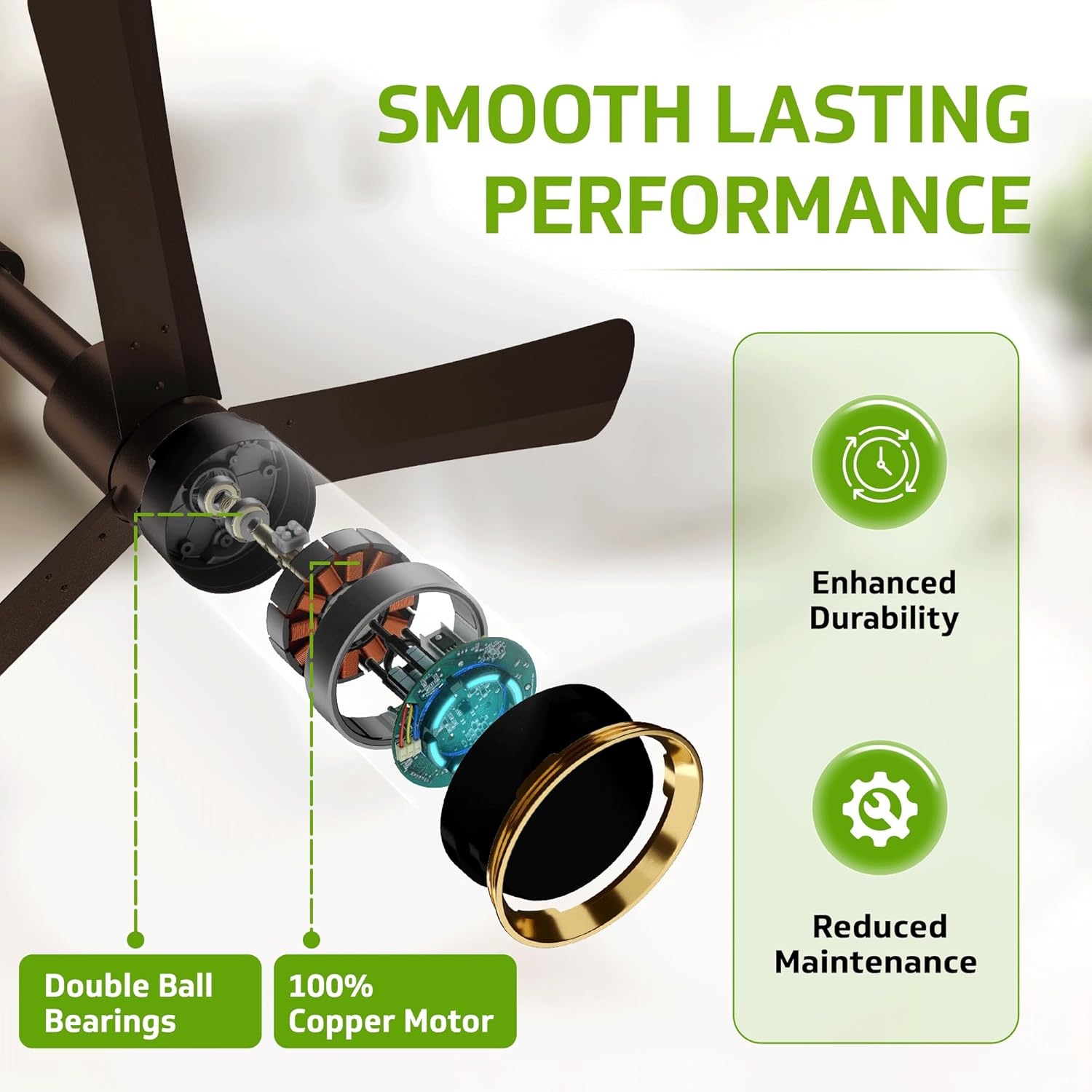 V-Guard Insight-G Premium Bldc Ceiling Fan For Home | 6 Speed Settings | 5 stars Energy Saving | Convenient Remote Control | High-Speed 100% Copper Motor | 1.2M (Elegance Brown Matte)